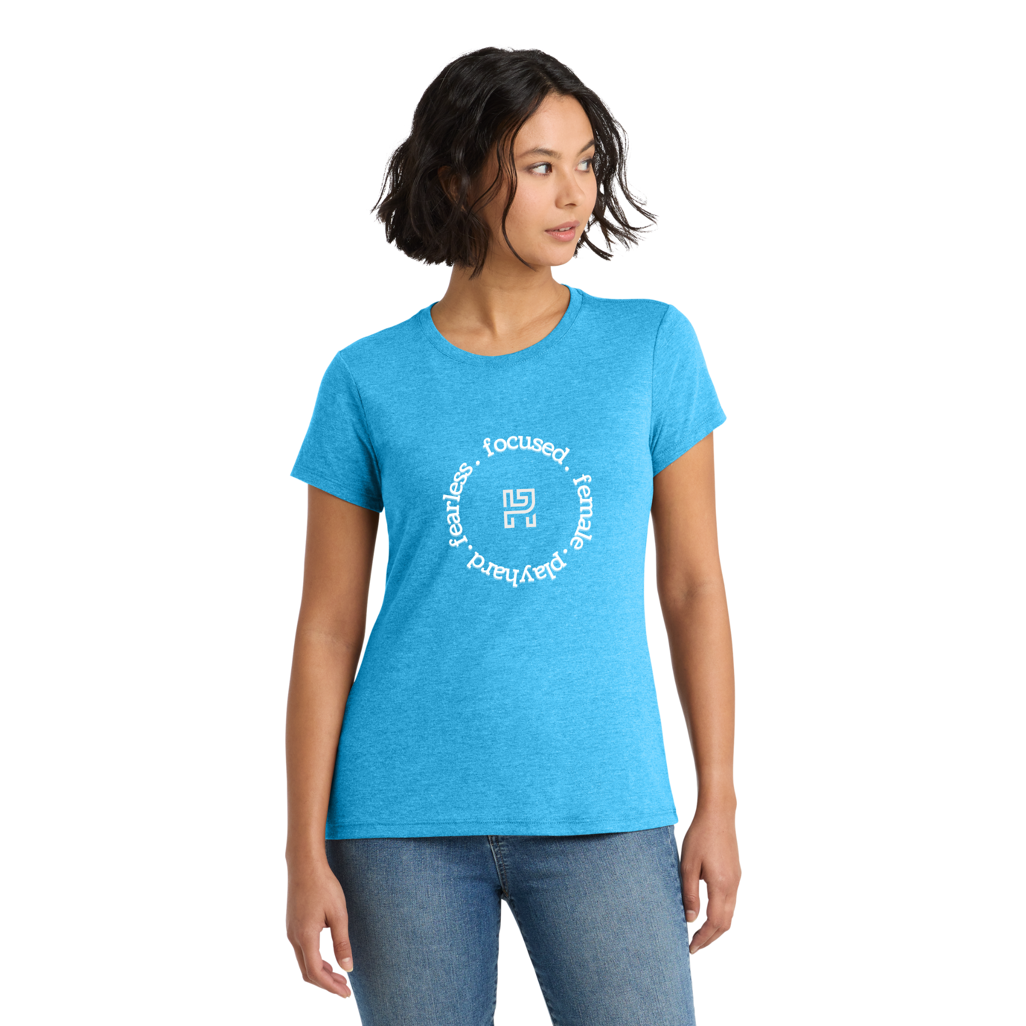 Play Hard W's-Fearless-Focused-Female Tri-Blend Tee